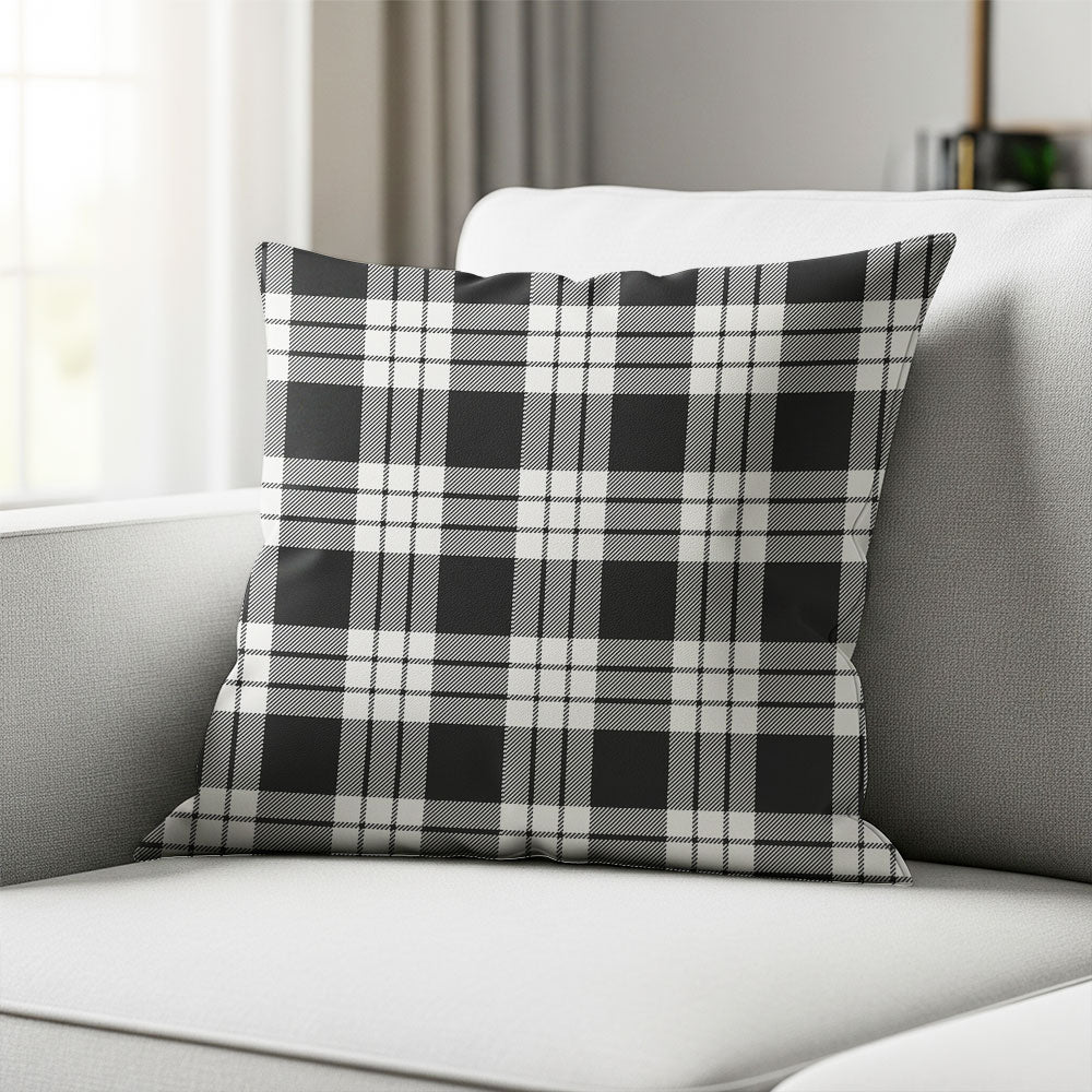 Scottish MacFarlane Black & White Ancient Clan Badge Tartan Pillow Case