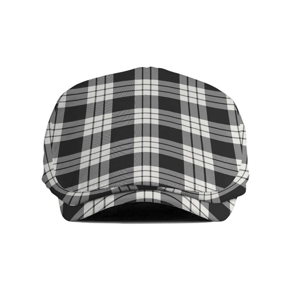 Scottish MacFarlane Black & White Ancient Tartan Flat Cap