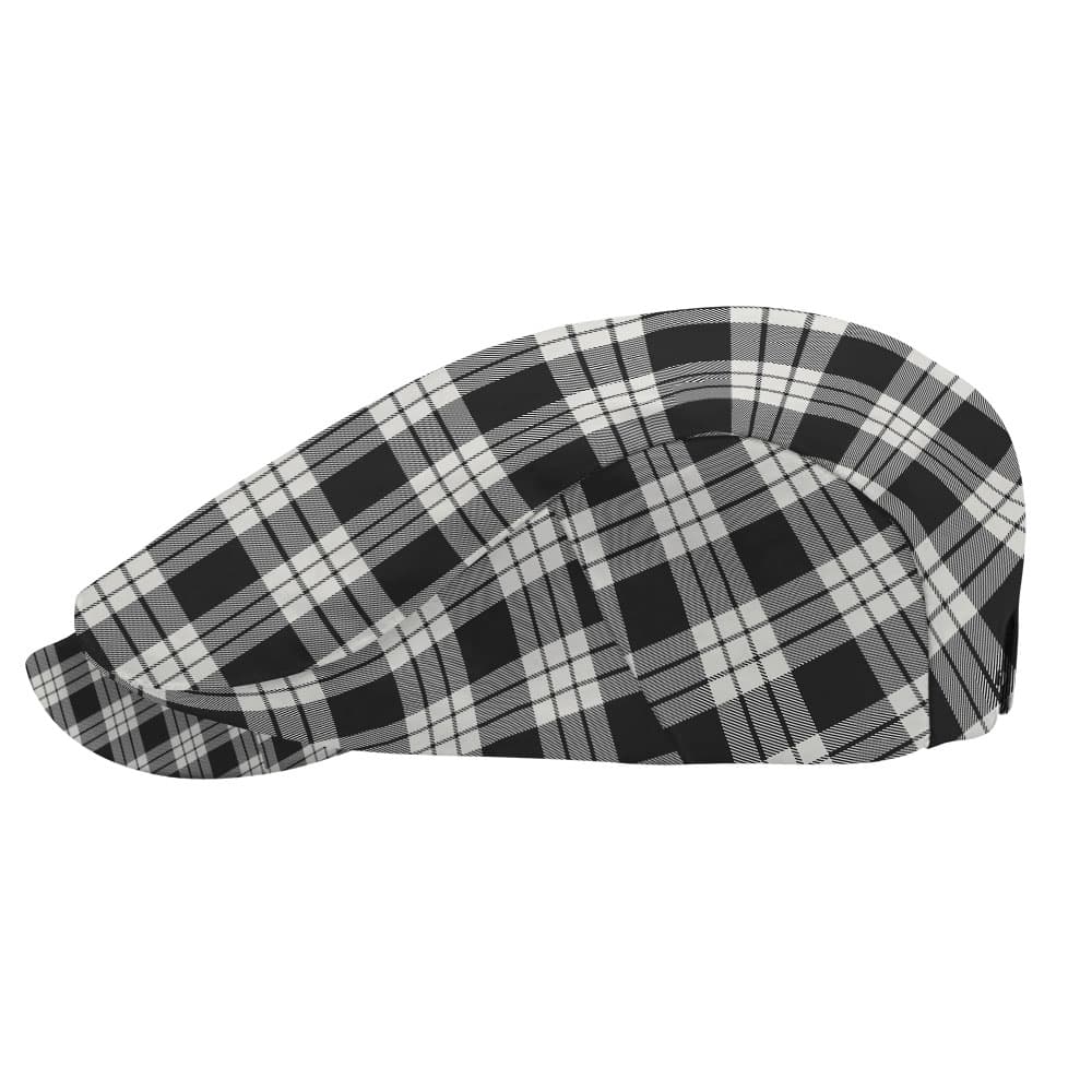 Scottish MacFarlane Black & White Ancient Tartan Flat Cap - Image 3