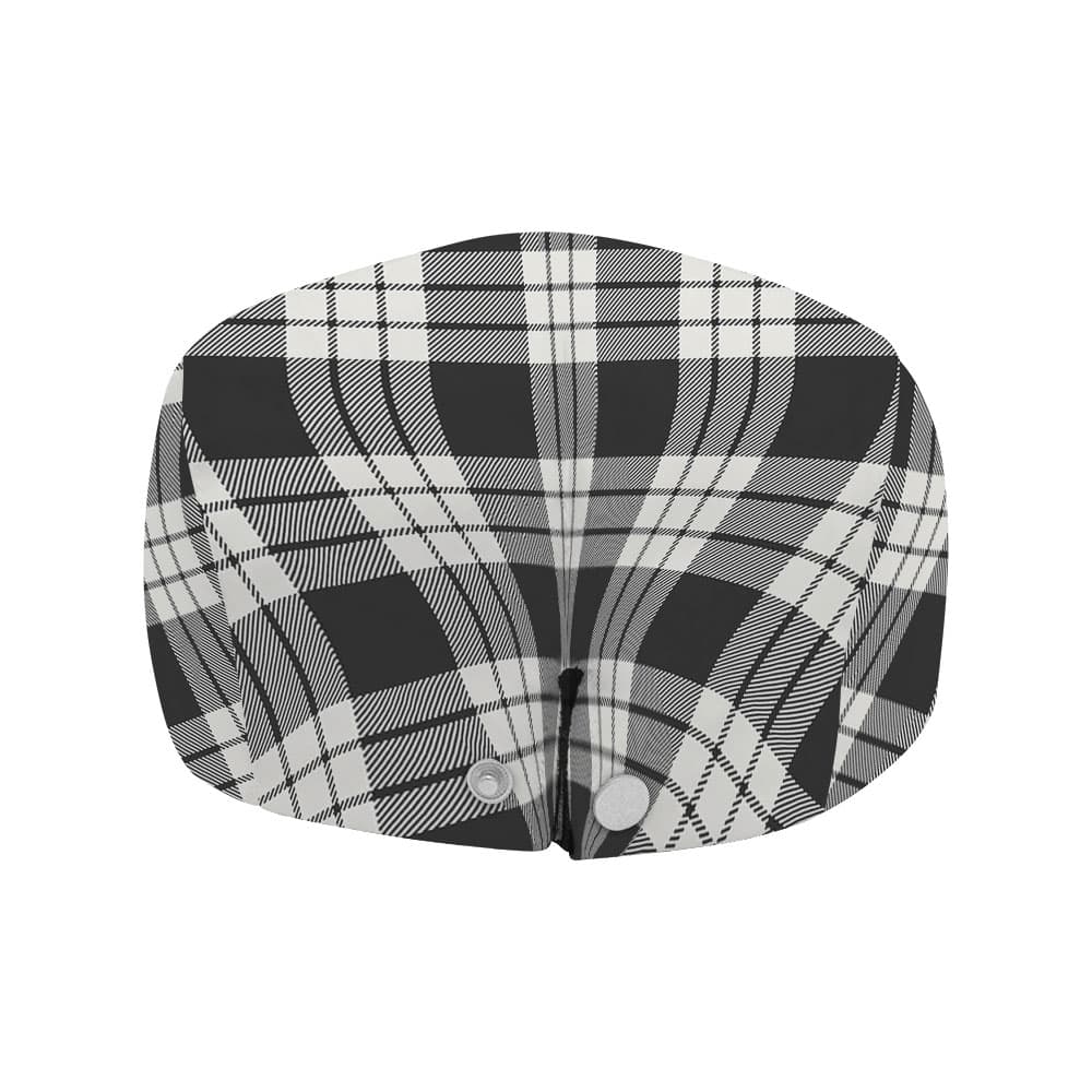 Scottish MacFarlane Black & White Ancient Tartan Flat Cap - Image 4
