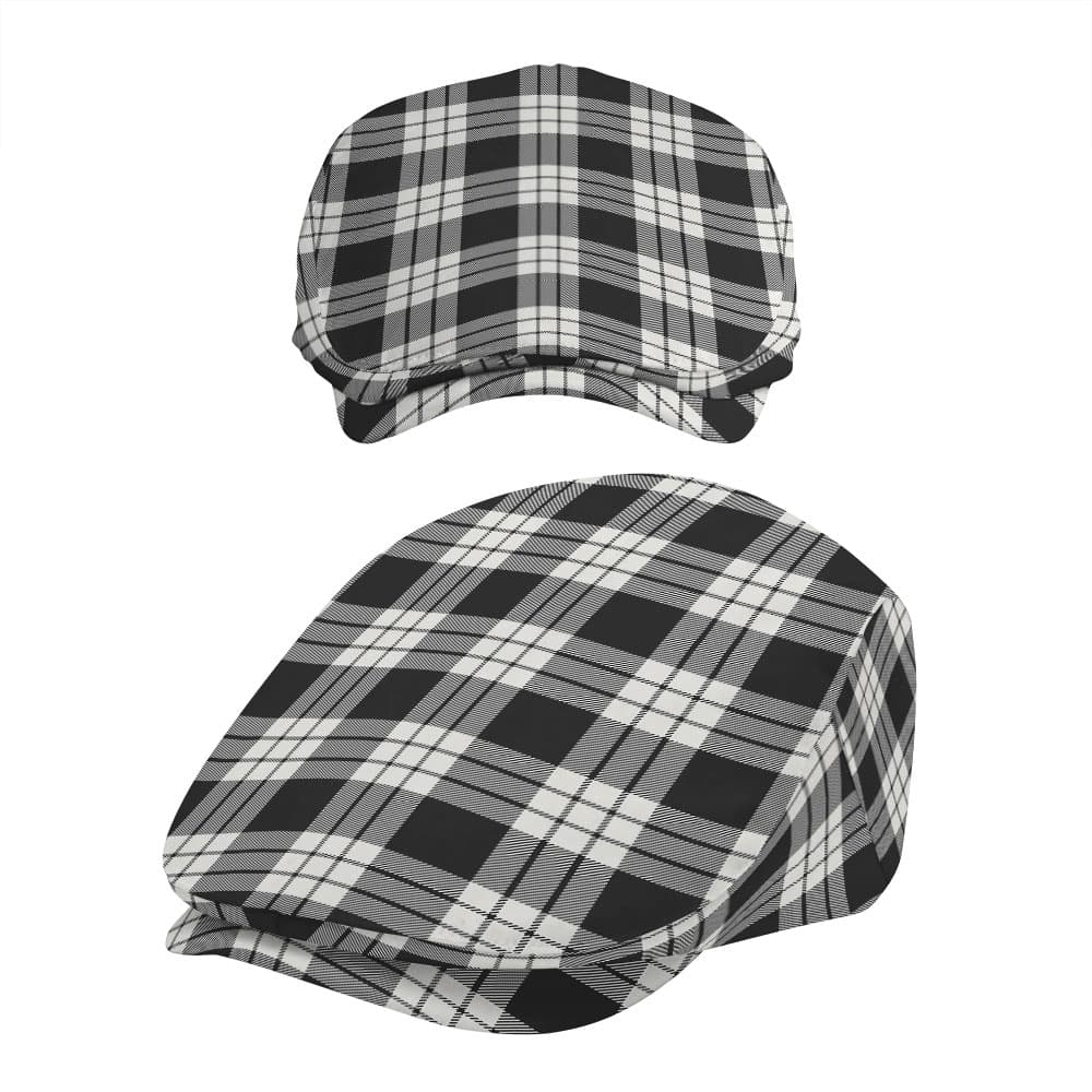 Scottish MacFarlane Black & White Ancient Tartan Flat Cap - Image 5