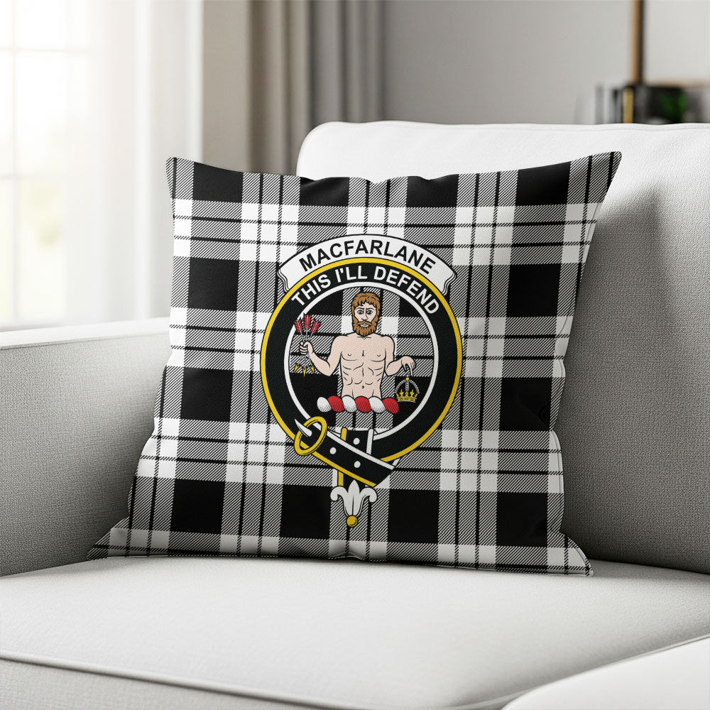 Scottish MacFarlane Black & White Clan Badge Tartan Pillow Case - Image 2