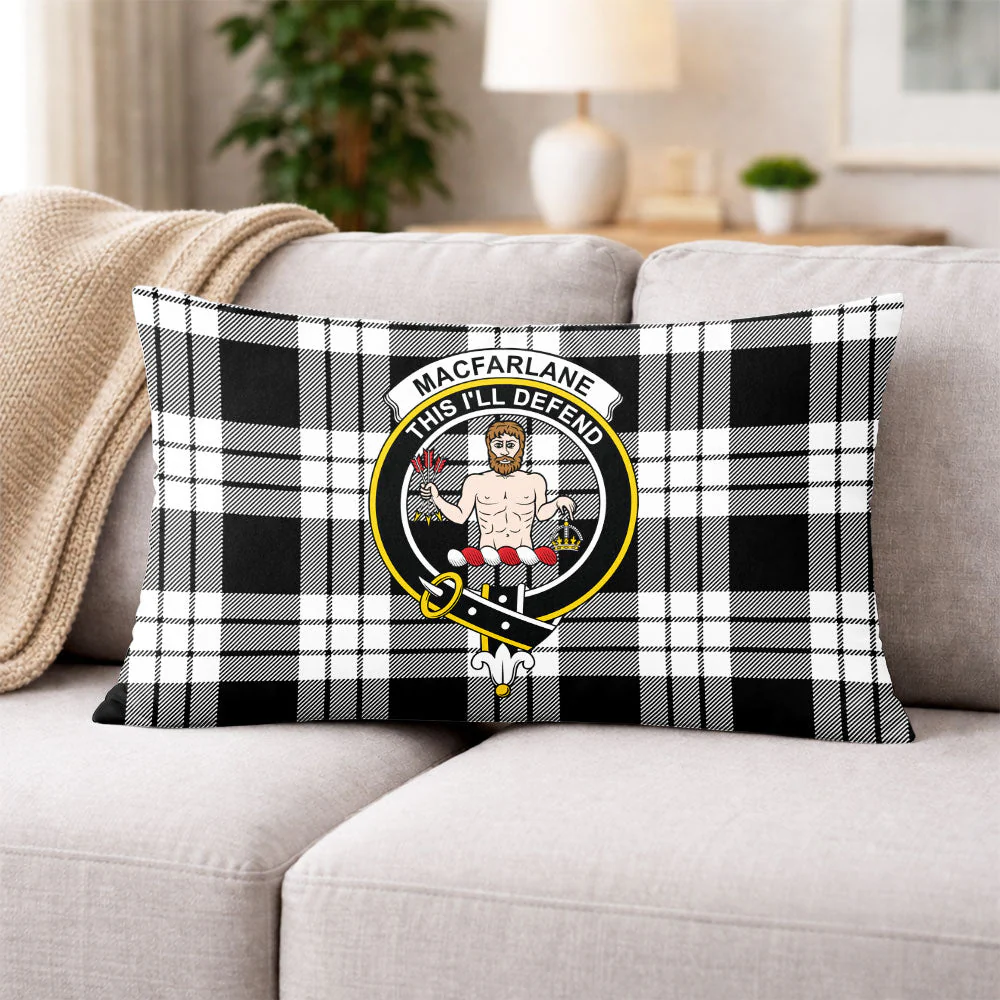 Scottish MacFarlane Black & White Clan Badge Tartan Pillow Case - Image 3