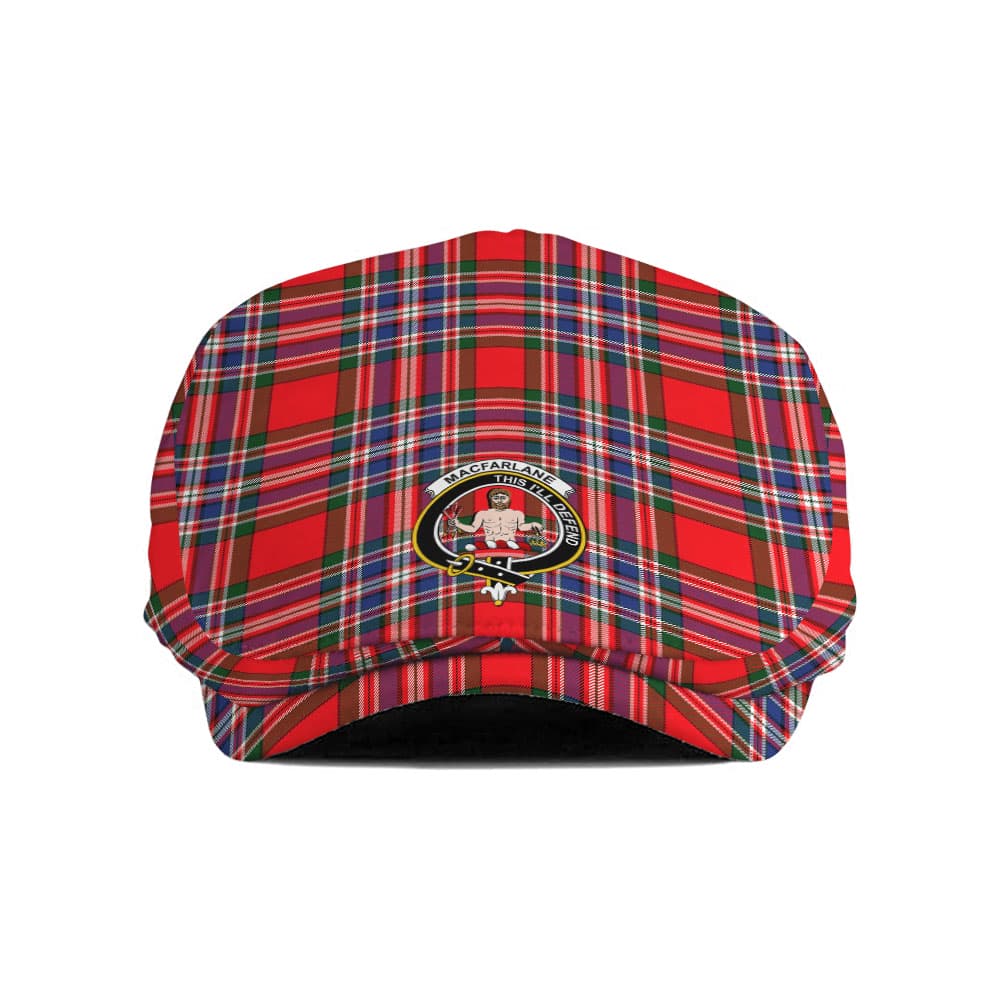 Scottish MacFarlane Clan Badge Tartan Flat Cap