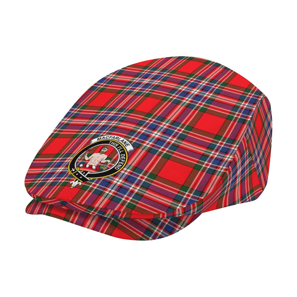 Scottish MacFarlane Clan Badge Tartan Flat Cap - Image 2