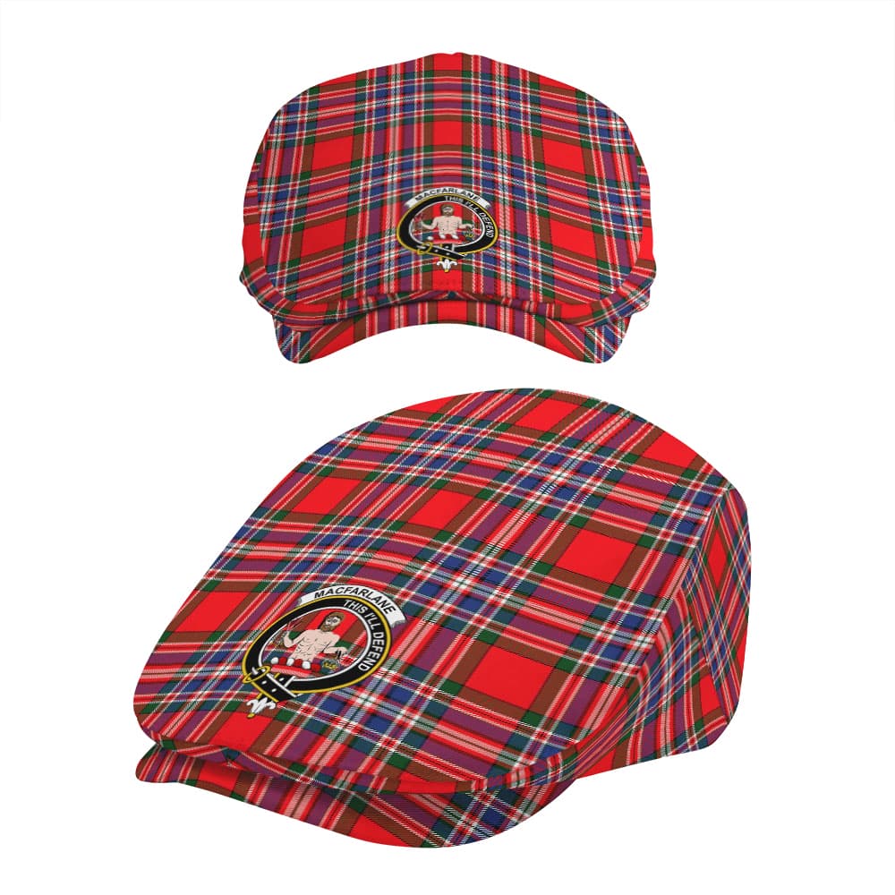 Scottish MacFarlane Clan Badge Tartan Flat Cap - Image 5