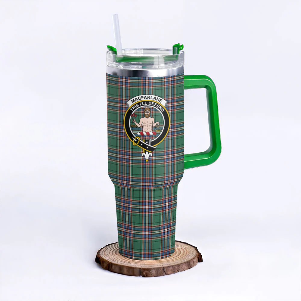 Scottish MacFarlane Hunting Ancient Clan Badge Tartan 40oz Tumbler - Image 8