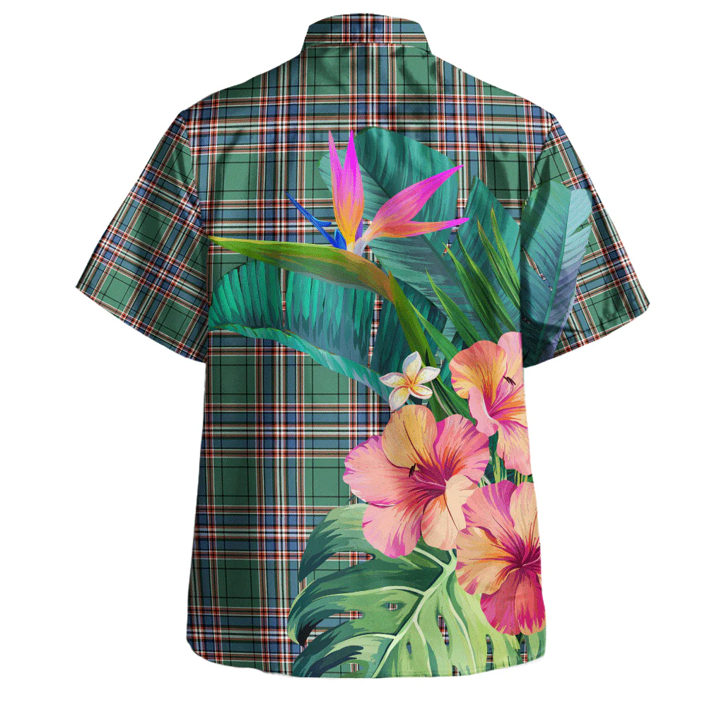 Scottish MacFarlane Hunting Ancient Clan Badge Tartan Hawaiian Shirt Bouquet Tropical Style - Image 4