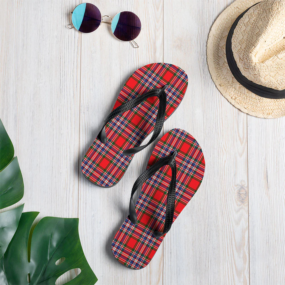 Scottish MacFarlane Modern Clan Badge Tartan Flip Flops - Image 2