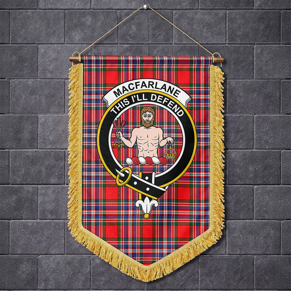 Scottish MacFarlane Modern Clan Badge Tartan Wall Hanging Banner