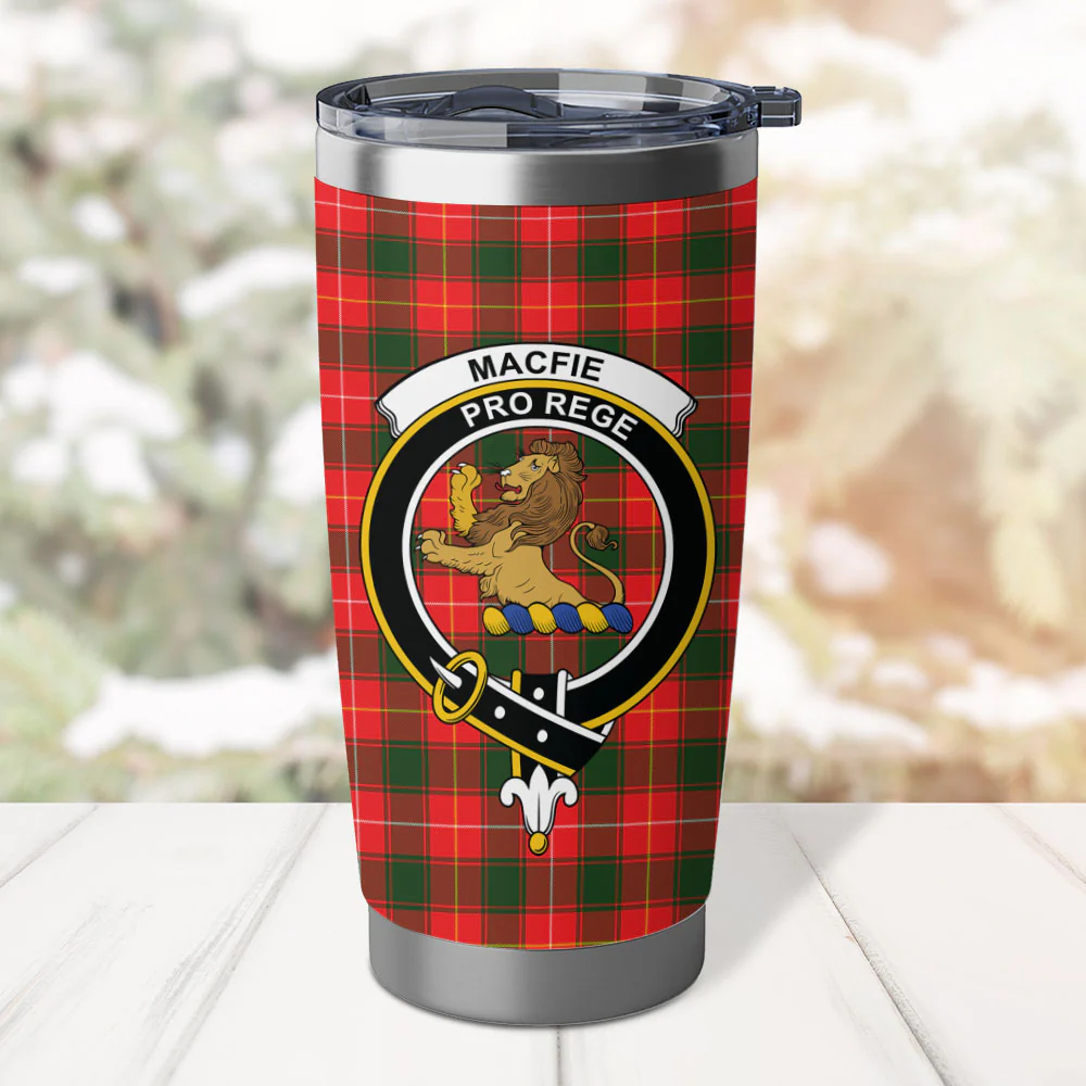 Scottish MacFie Clan Badge Tartan Tumbler - Image 2
