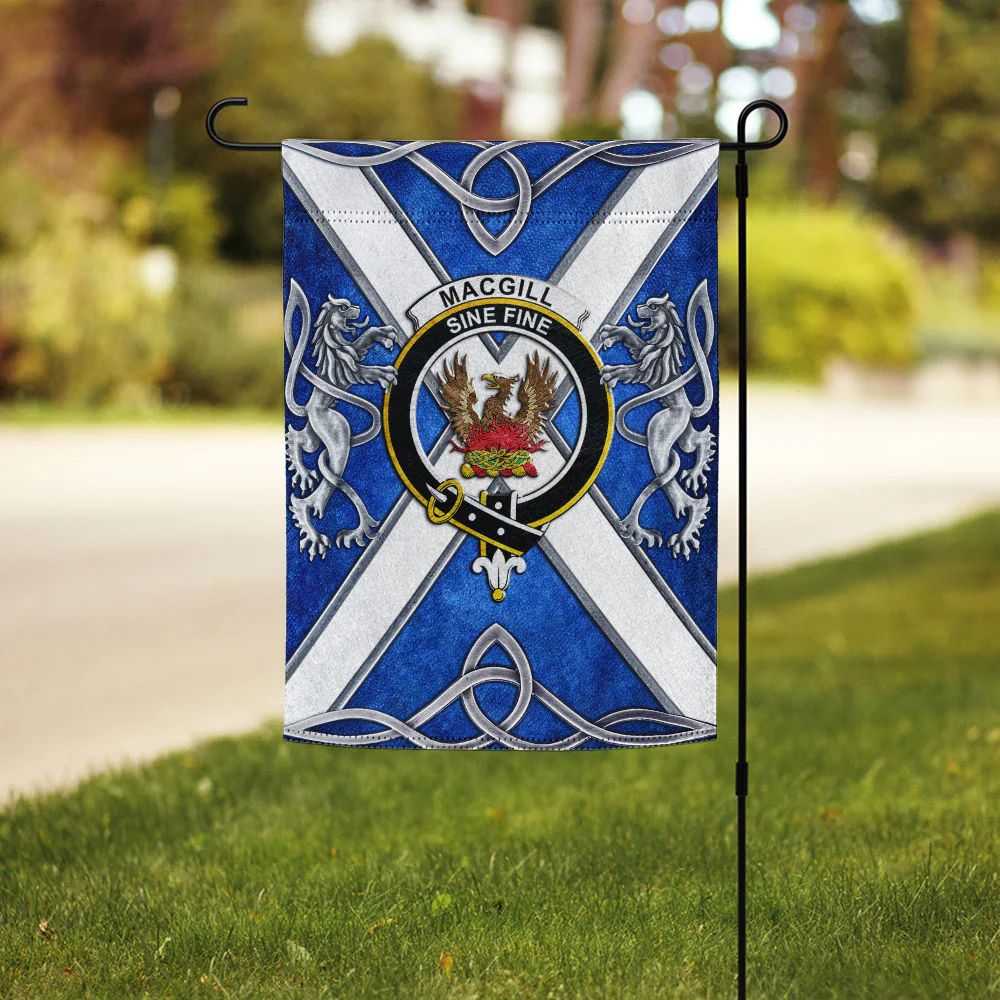 Scottish MacGill Clan Badge Garden Flag Silver Rampant Lion Emblem - Image 3