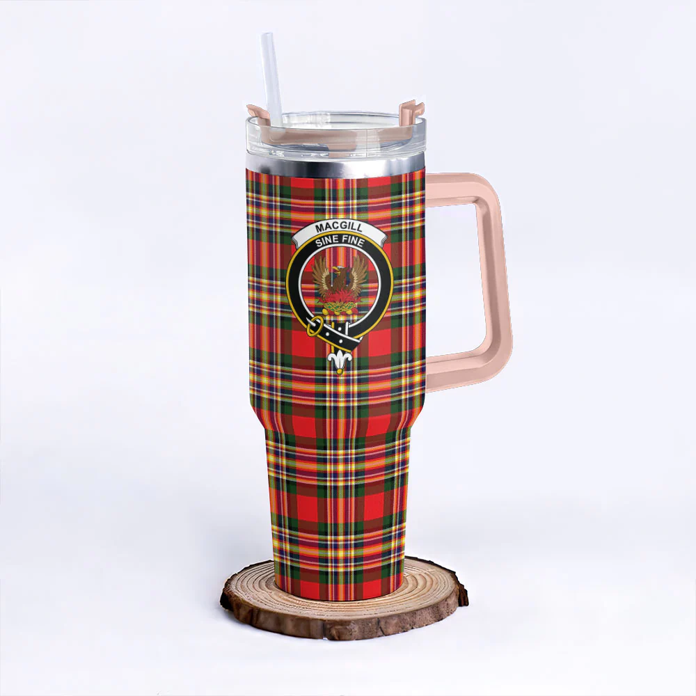 Scottish MacGill Modern Clan Badge Tartan 40oz Tumbler - Image 4