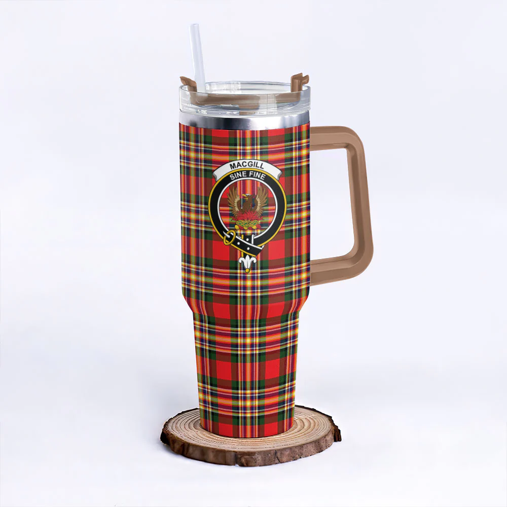 Scottish MacGill Modern Clan Badge Tartan 40oz Tumbler - Image 9