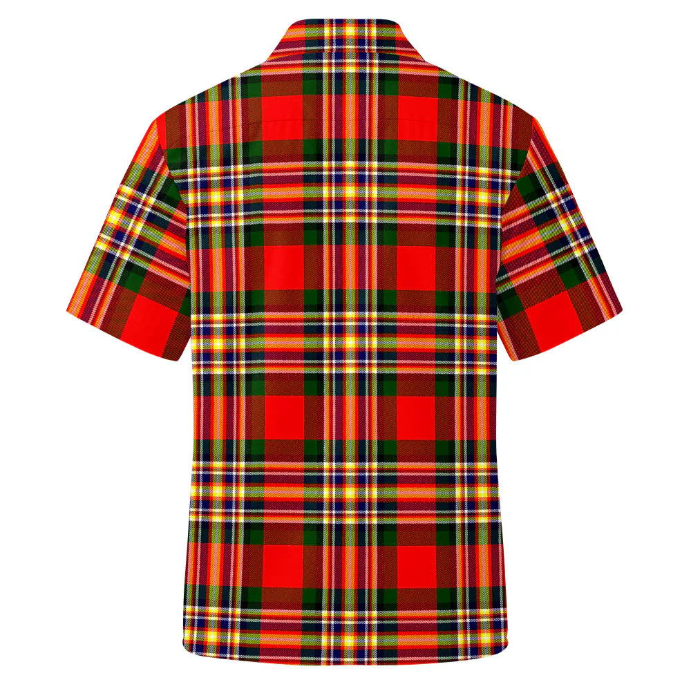Scottish MacGill Modern Clan Badge Tartan Short Sleeve Work Shirt - Image 3