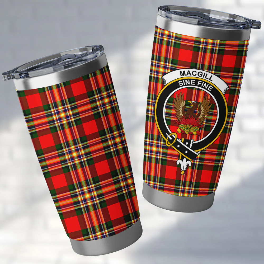Scottish MacGill Modern Clan Badge Tartan Tumbler