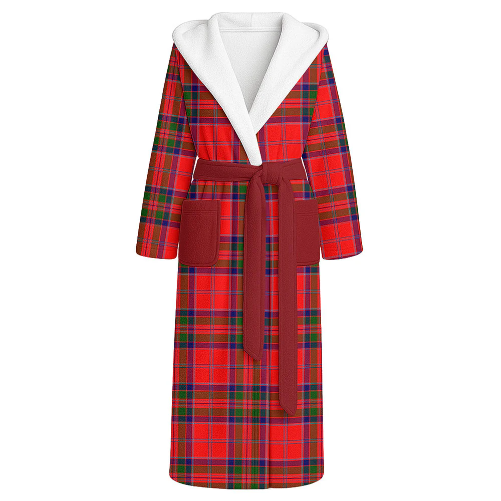 Scottish MacGillivray Modern Clan Badge Tartan Flannel Hooded Bathrobe