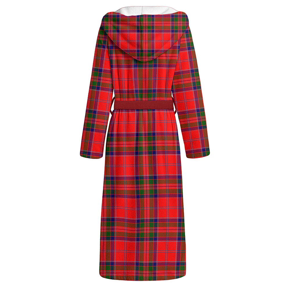 Scottish MacGillivray Modern Clan Badge Tartan Flannel Hooded Bathrobe - Image 2