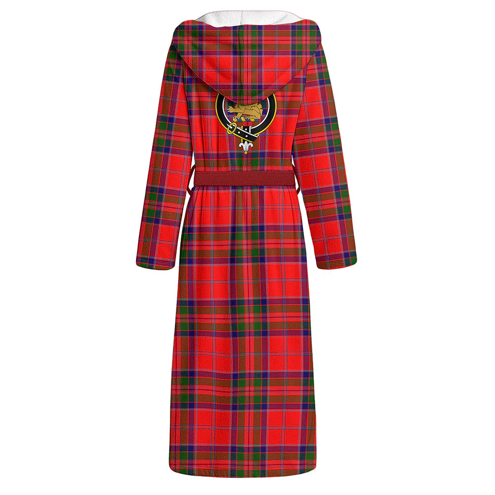 Scottish MacGillivray Modern Clan Badge Tartan Flannel Hooded Bathrobe - Image 3