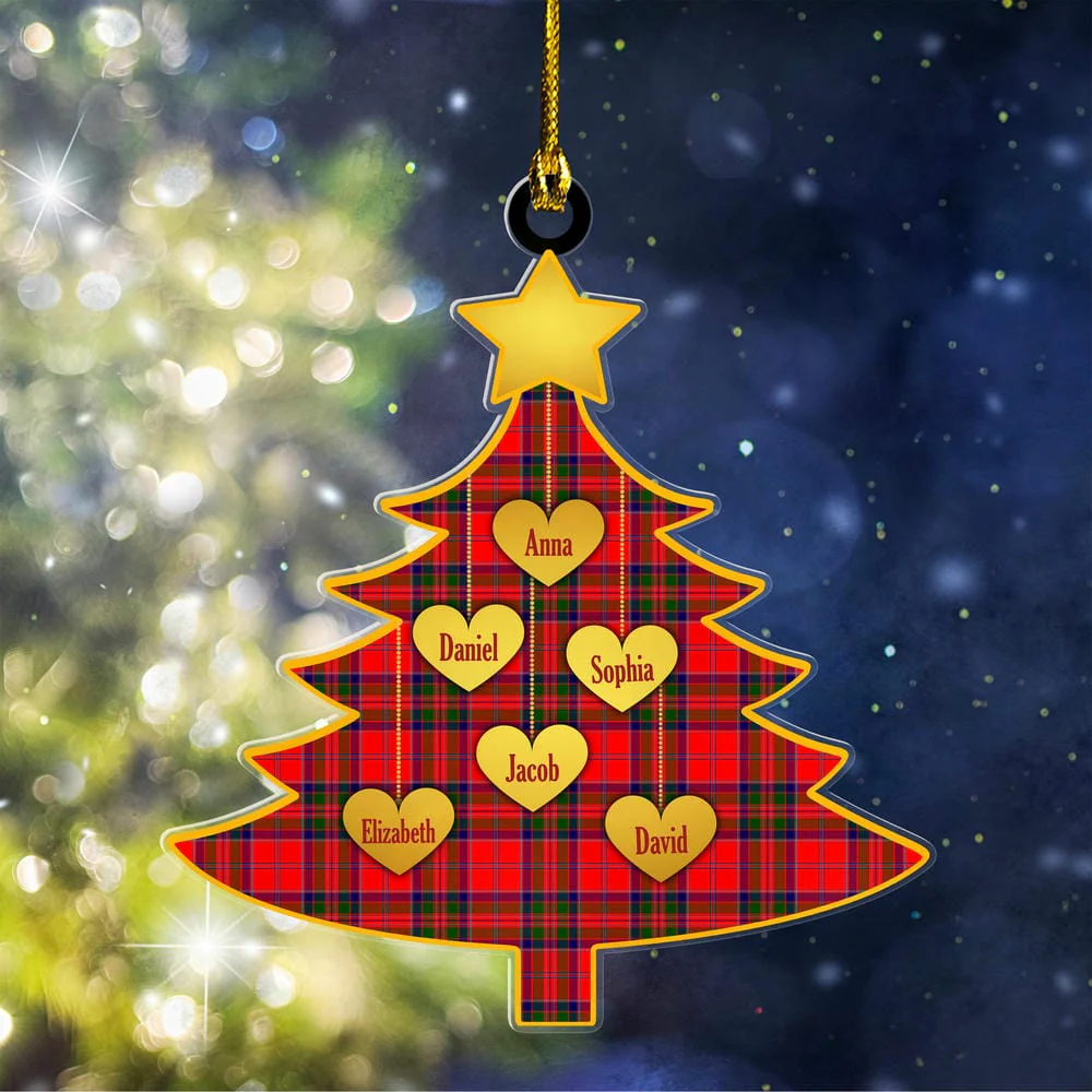Scottish MacGillivray Modern Tartan Ornament Custom Family Christmas Tree