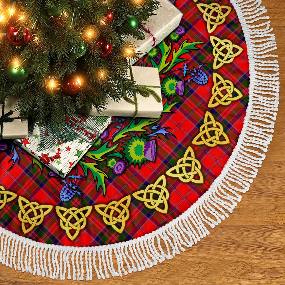 Scottish MacGillivray Modern Tartan Thistle Celtic Knot Christmas Tree Skirt - Image 5