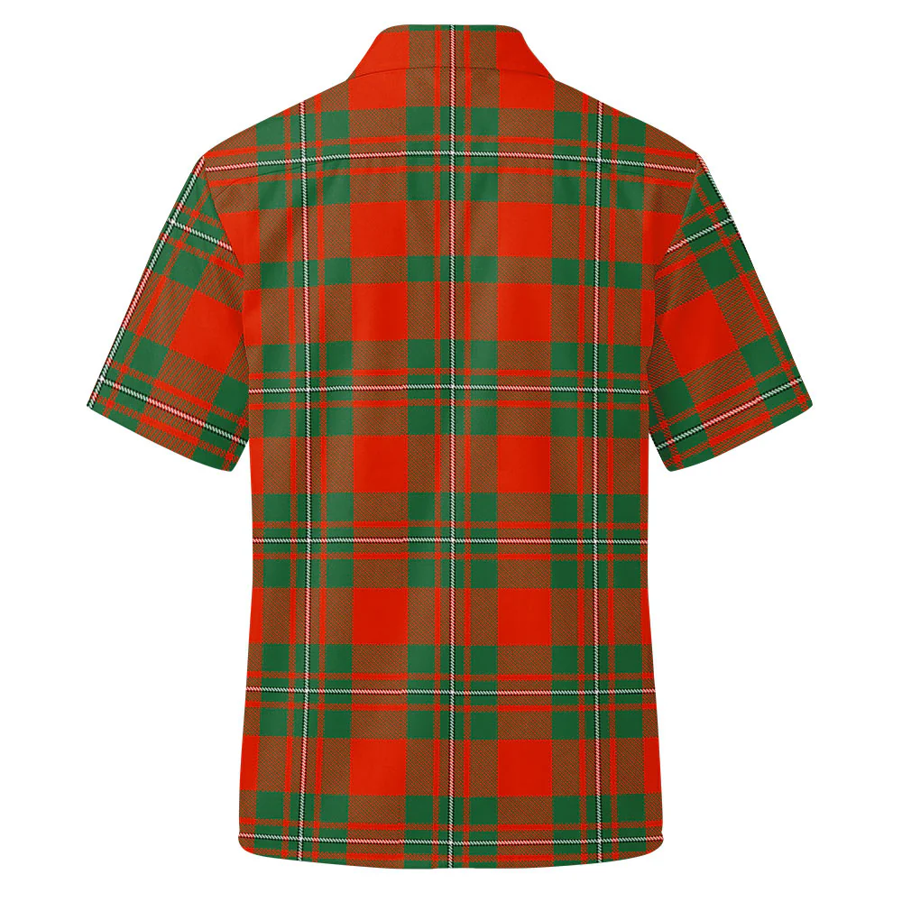 Scottish MacGregor Ancient Clan Badge Tartan Short Sleeve Work Shirt - Image 3