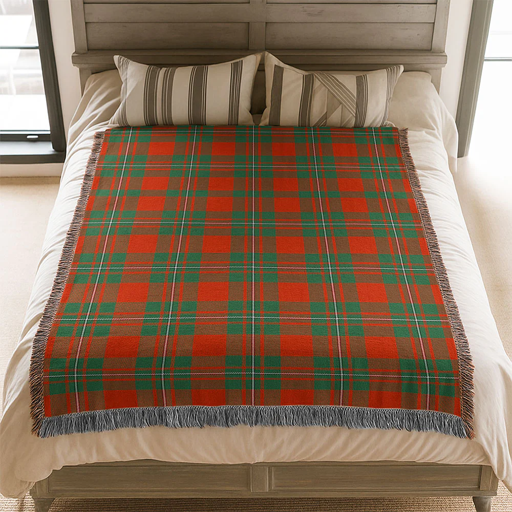 Scottish MacGregor Ancient Clan Badge Tartan Woven Blanket - Image 3