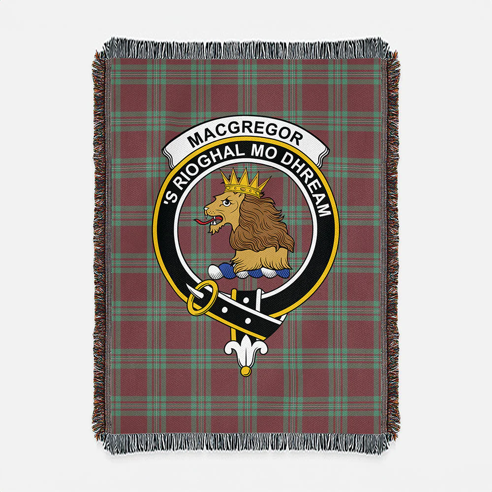 Scottish MacGregor Hunting Ancient Clan Badge Tartan Woven Blanket - Image 2