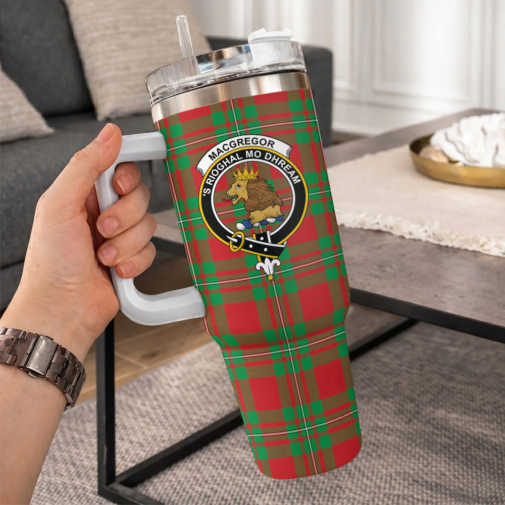Scottish MacGregor Modern Clan Badge Tartan 40oz Tumbler - Image 10