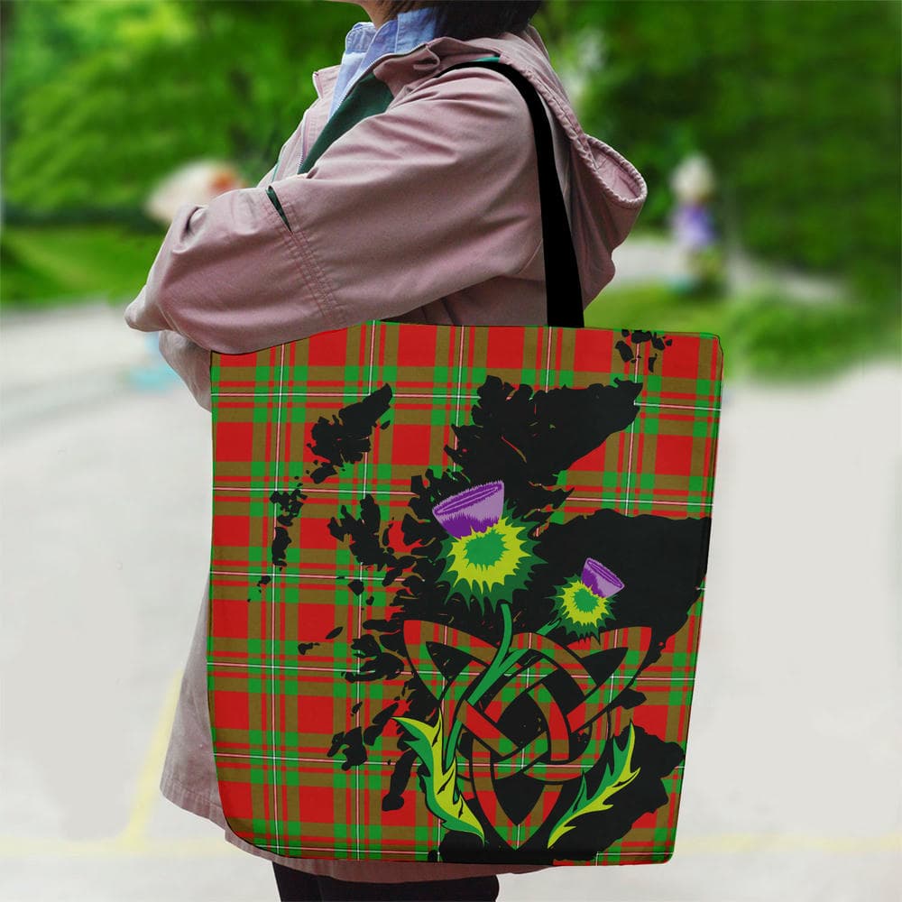 Scottish MacGregor Modern Tartan Canvas Bag With Shoulder Strap With Thistle - Image 2