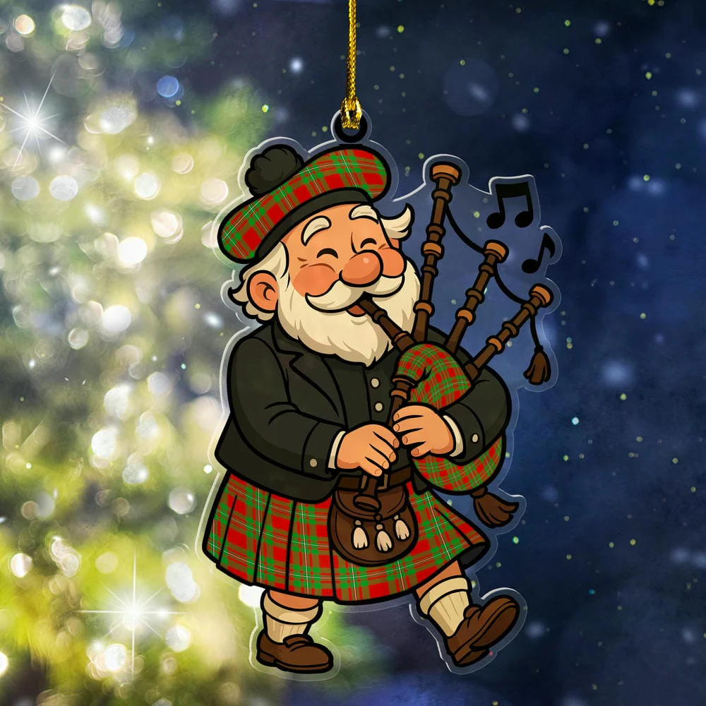 Scottish MacGregor Modern Tartan Ornament Scottish Santa In Kilt