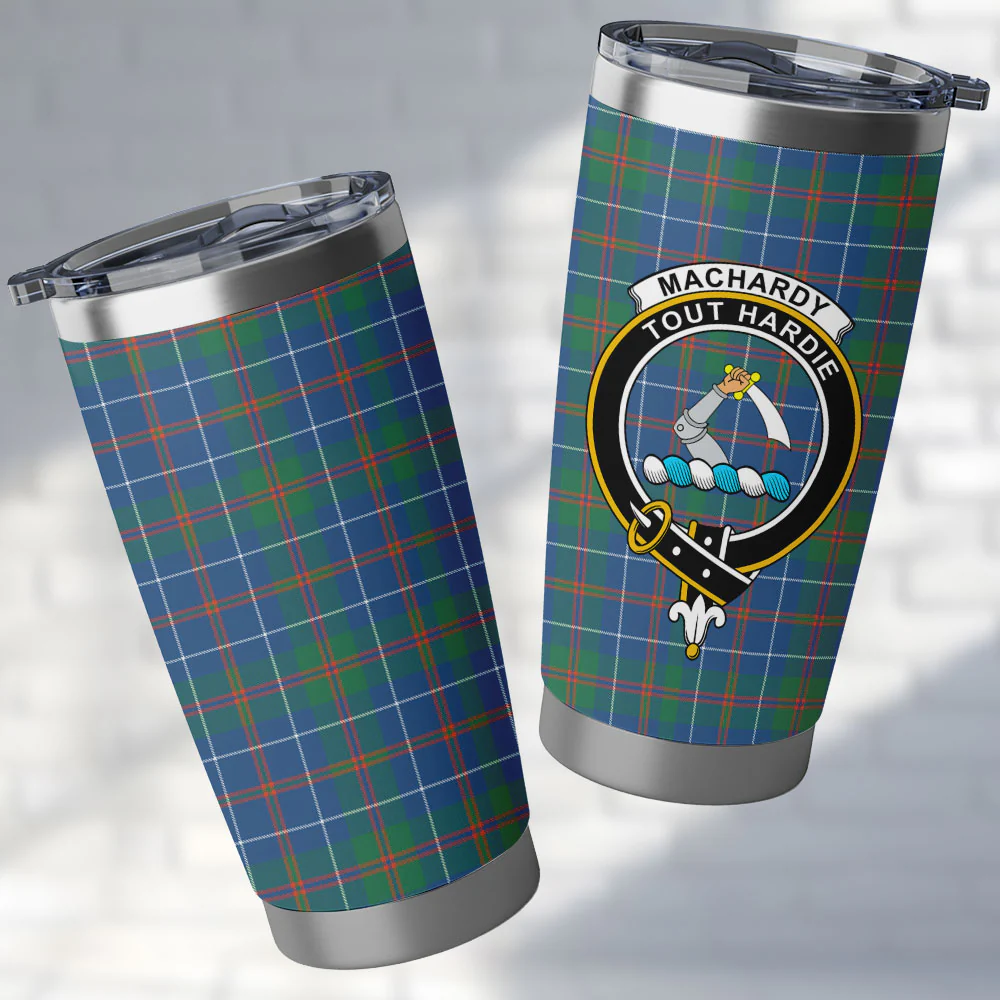 Scottish MacHardy Ancient Clan Badge Tartan Tumbler