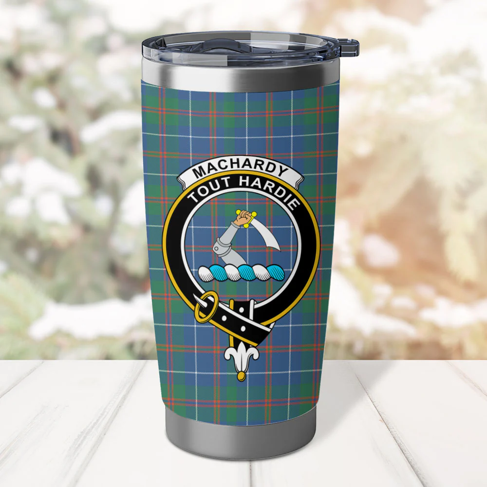 Scottish MacHardy Ancient Clan Badge Tartan Tumbler - Image 2