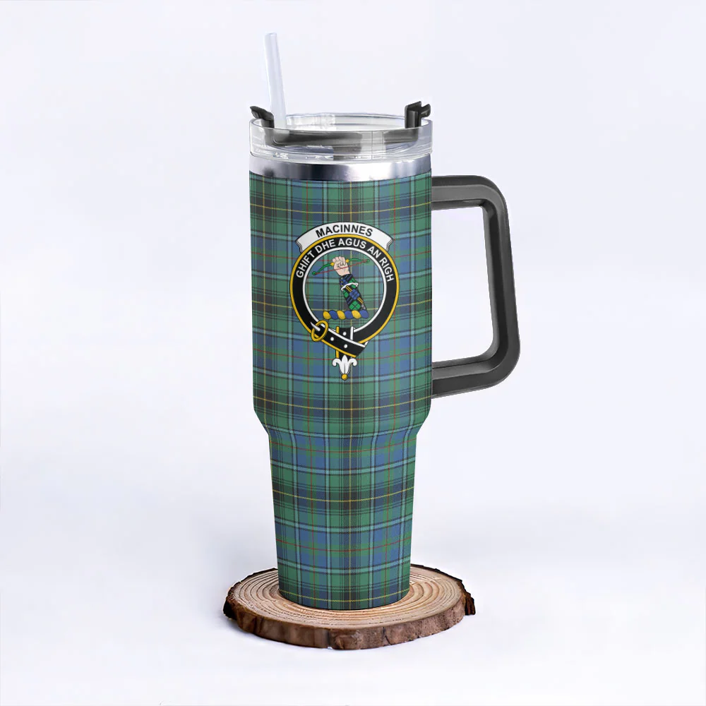 Scottish MacInnes Ancient Clan Badge Tartan 40oz Tumbler - Image 3