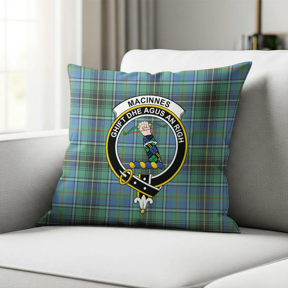 Scottish MacInnes Ancient Clan Badge Tartan Pillow Case - Image 2
