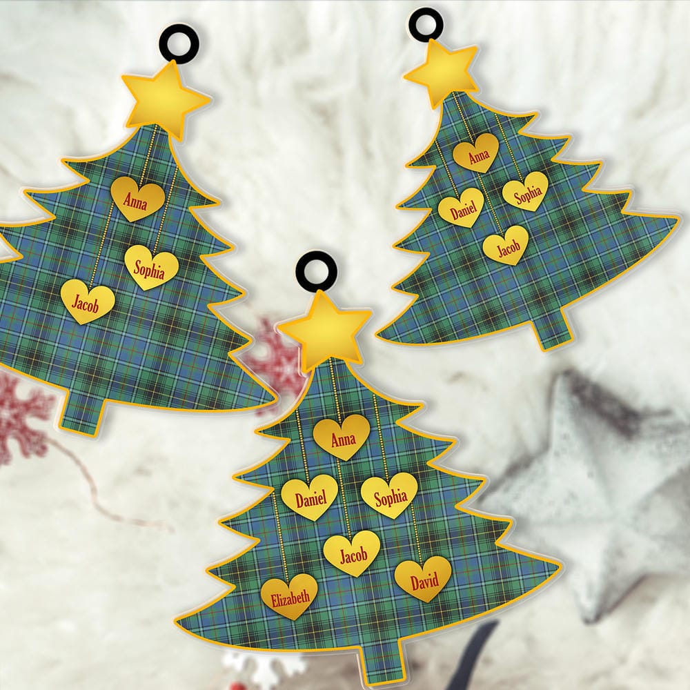 Scottish MacInnes Ancient Tartan Ornament Custom Family Christmas Tree - Image 2
