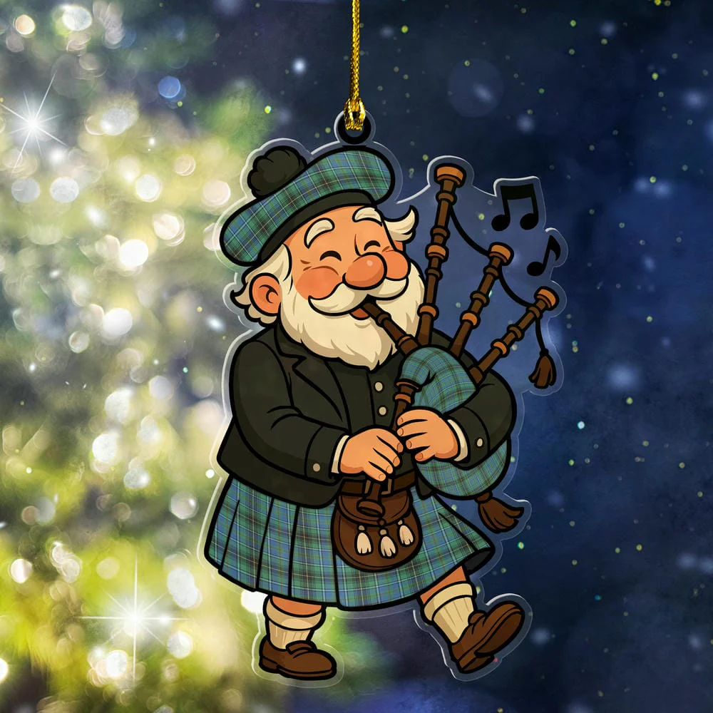Scottish MacInnes Ancient Tartan Ornament Scottish Santa In Kilt