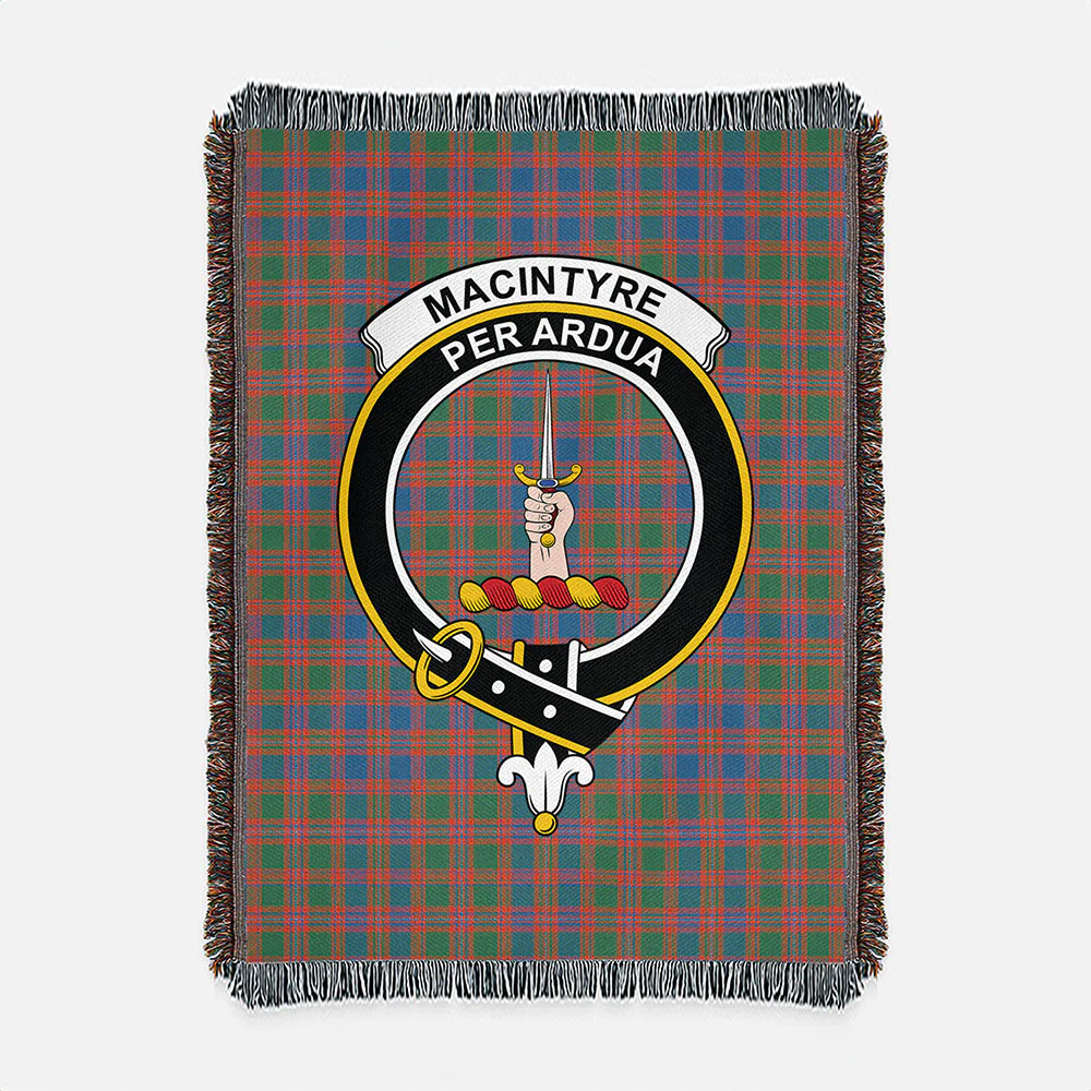 Scottish MacIntyre Ancient Clan Badge Tartan Woven Blanket - Image 2