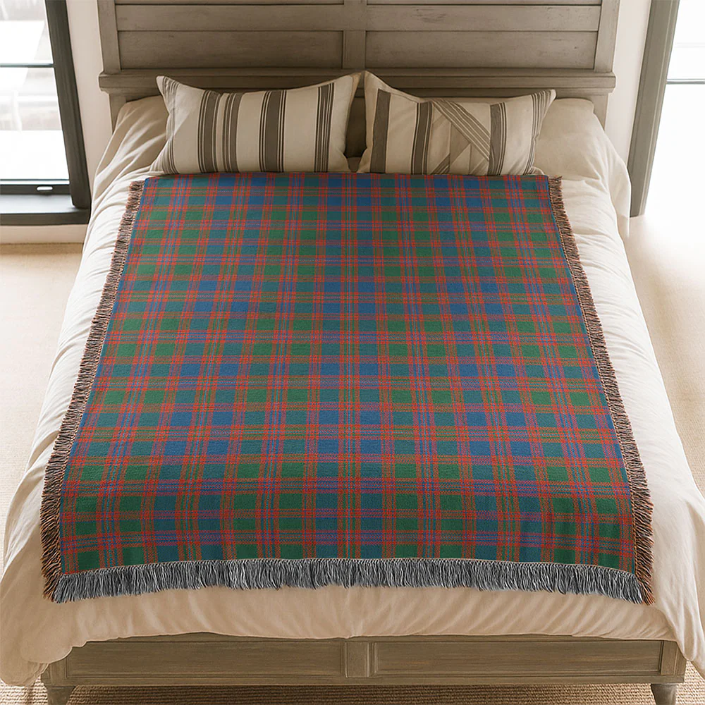 Scottish MacIntyre Ancient Clan Badge Tartan Woven Blanket - Image 3
