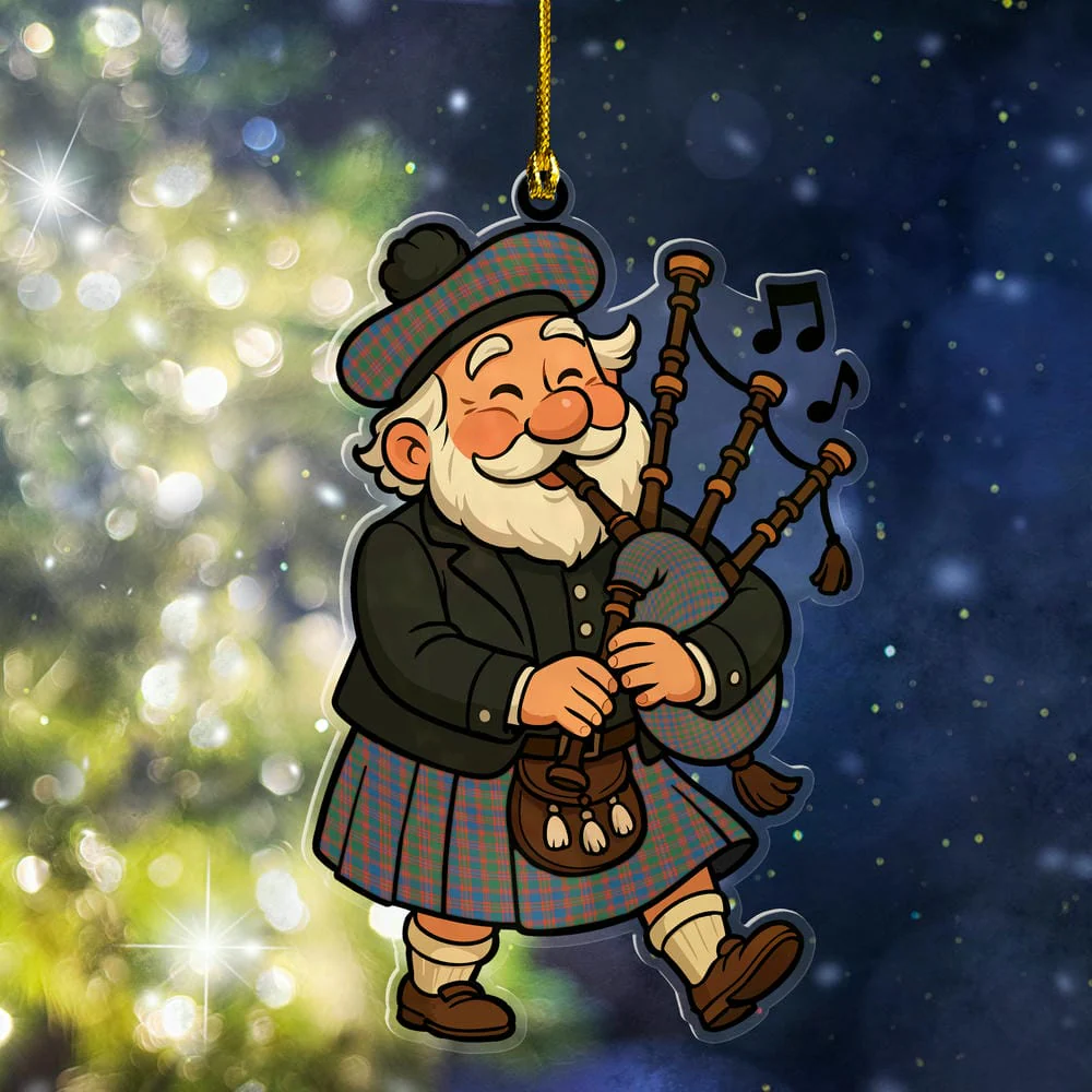 Scottish MacIntyre Ancient Tartan Ornament Scottish Santa In Kilt