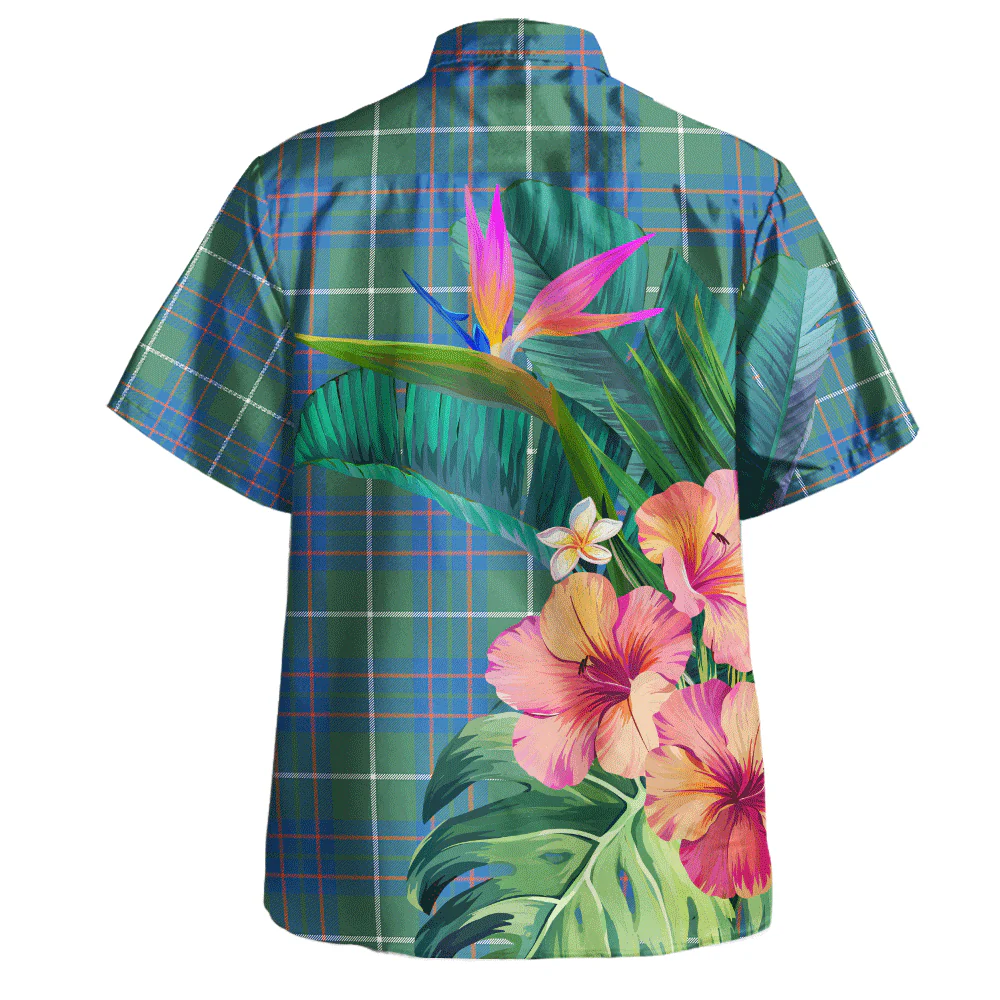 Scottish MacIntyre Hunting Ancient Clan Badge Tartan Hawaiian Shirt Bouquet Tropical Style - Image 4