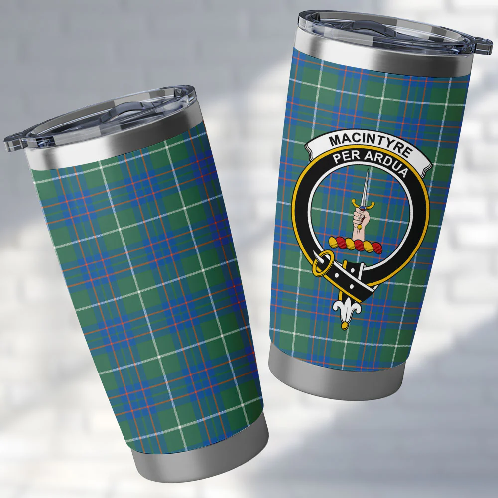 Scottish MacIntyre Hunting Ancient Clan Badge Tartan Tumbler