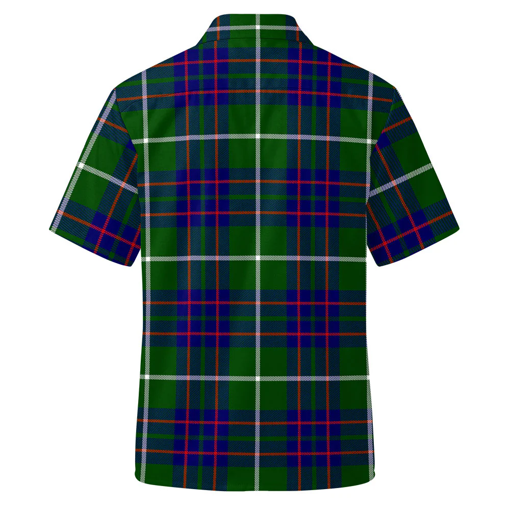 Scottish MacIntyre Hunting Modern Clan Badge Tartan Short Sleeve Work Shirt - Image 3