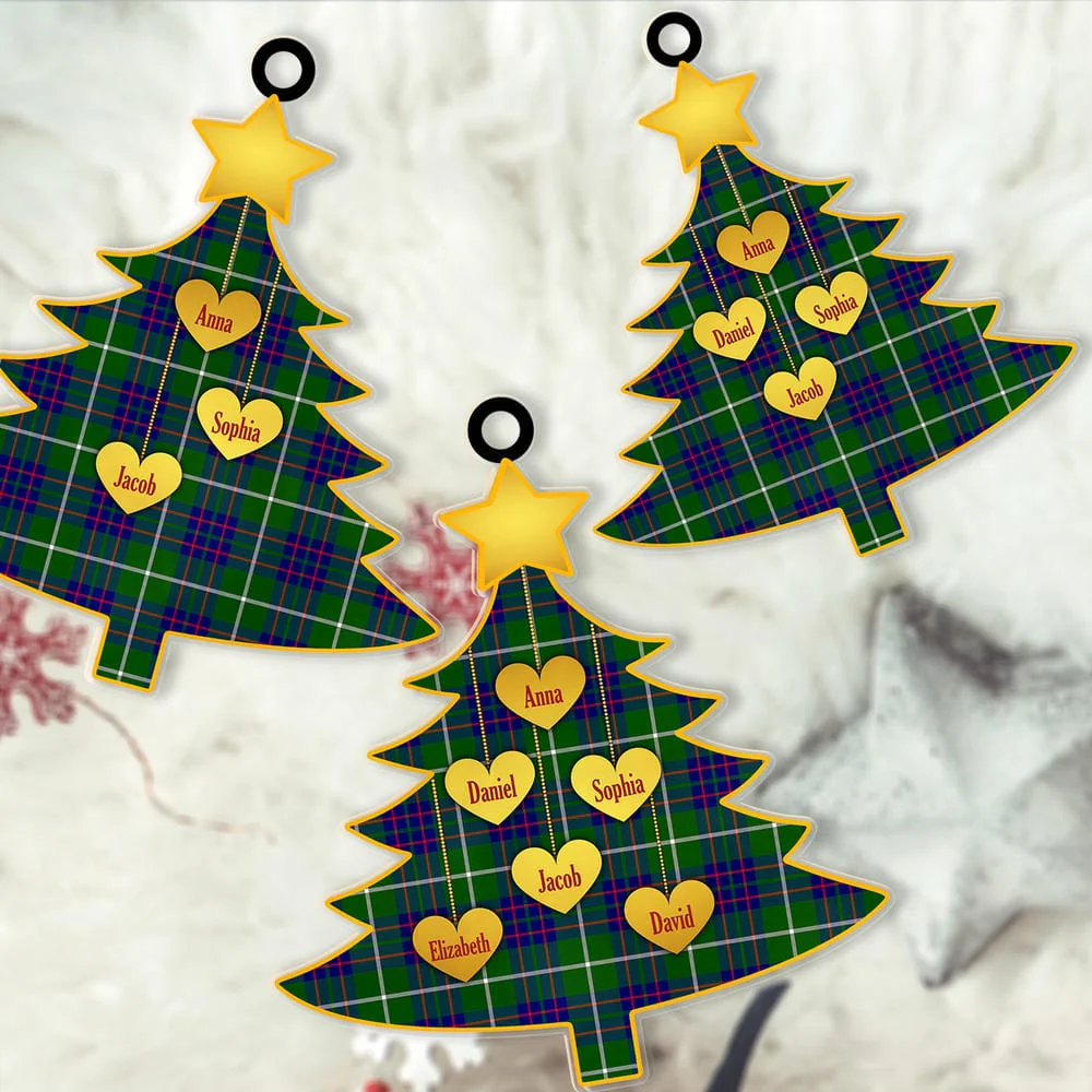 Scottish MacIntyre Hunting Modern Tartan Ornament Custom Family Christmas Tree - Image 2