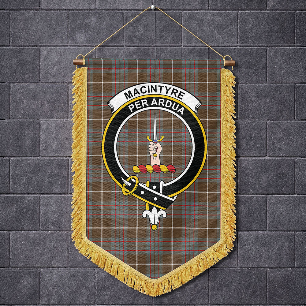 Scottish MacIntyre Hunting Weathered Clan Badge Tartan Wall Hanging Banner
