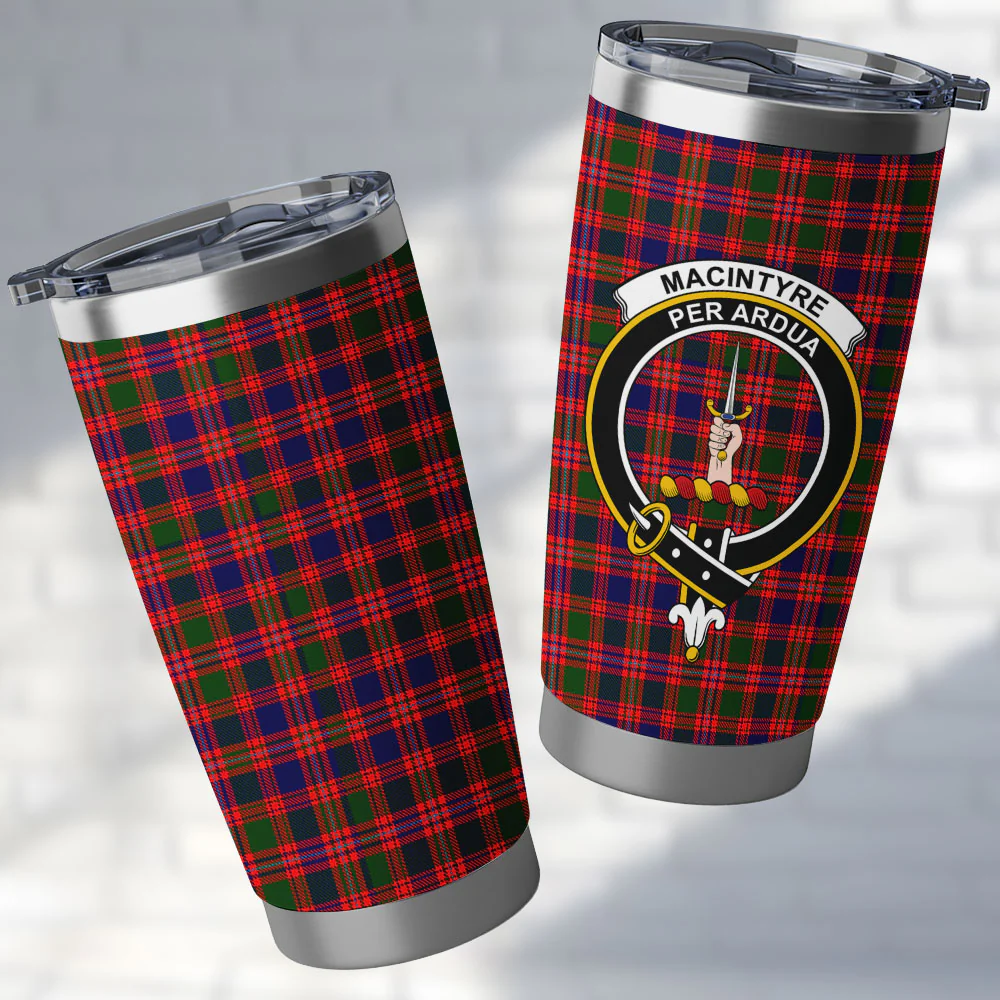 Scottish MacIntyre Modern Clan Badge Tartan Tumbler