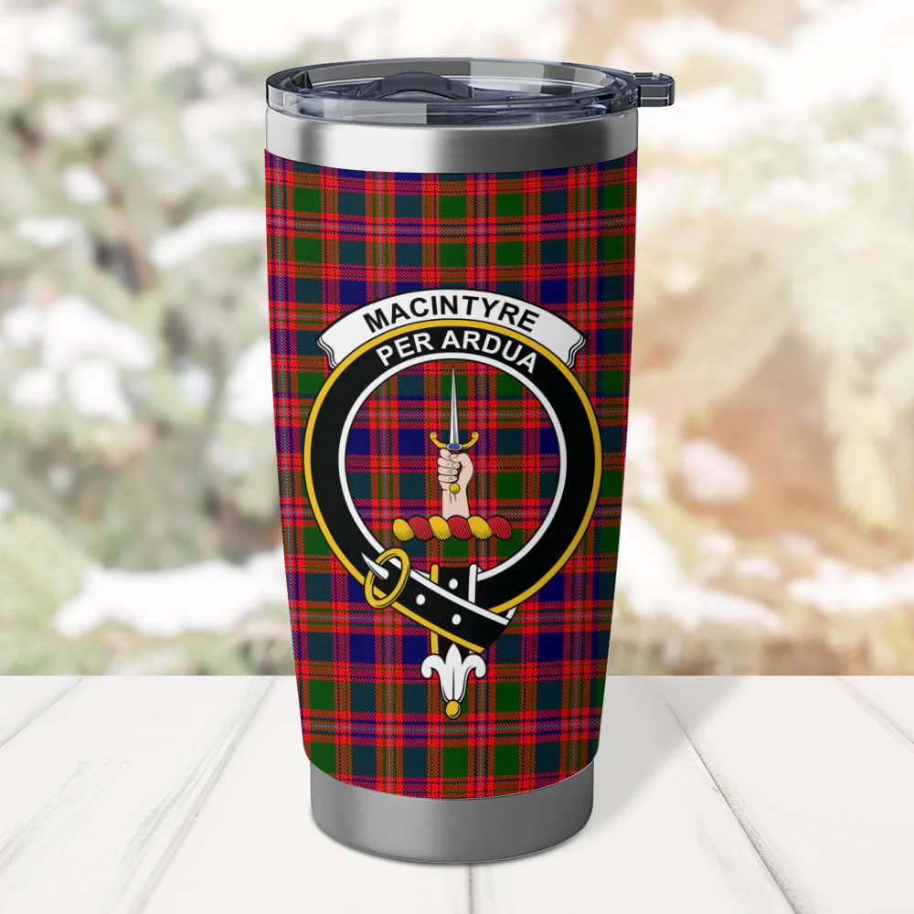 Scottish MacIntyre Modern Clan Badge Tartan Tumbler - Image 2