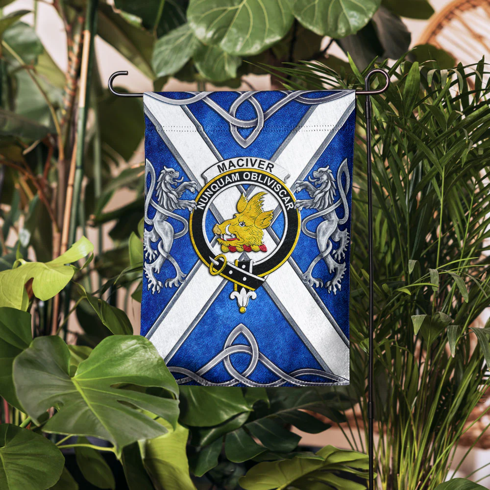 Scottish MacIver Clan Badge Garden Flag Silver Rampant Lion Emblem - Image 4