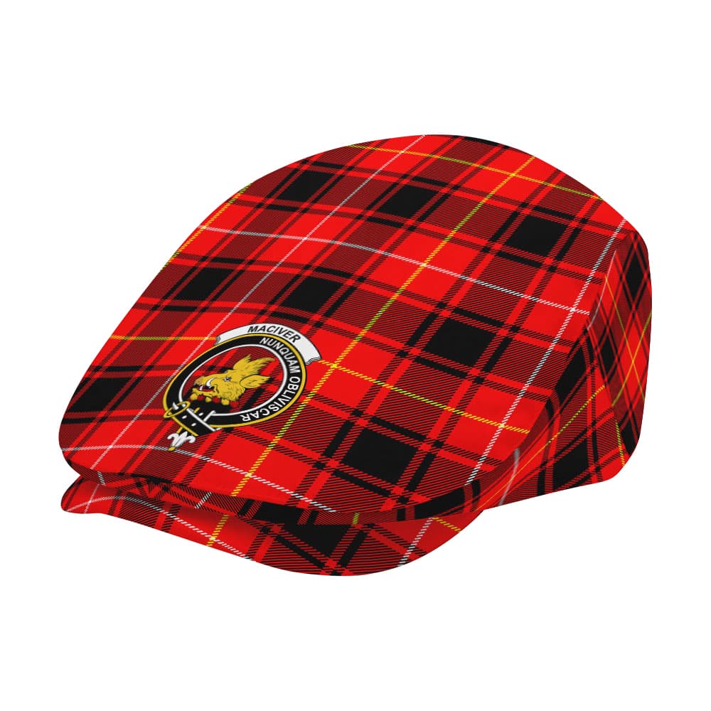 Scottish MacIver Clan Badge Tartan Flat Cap - Image 2