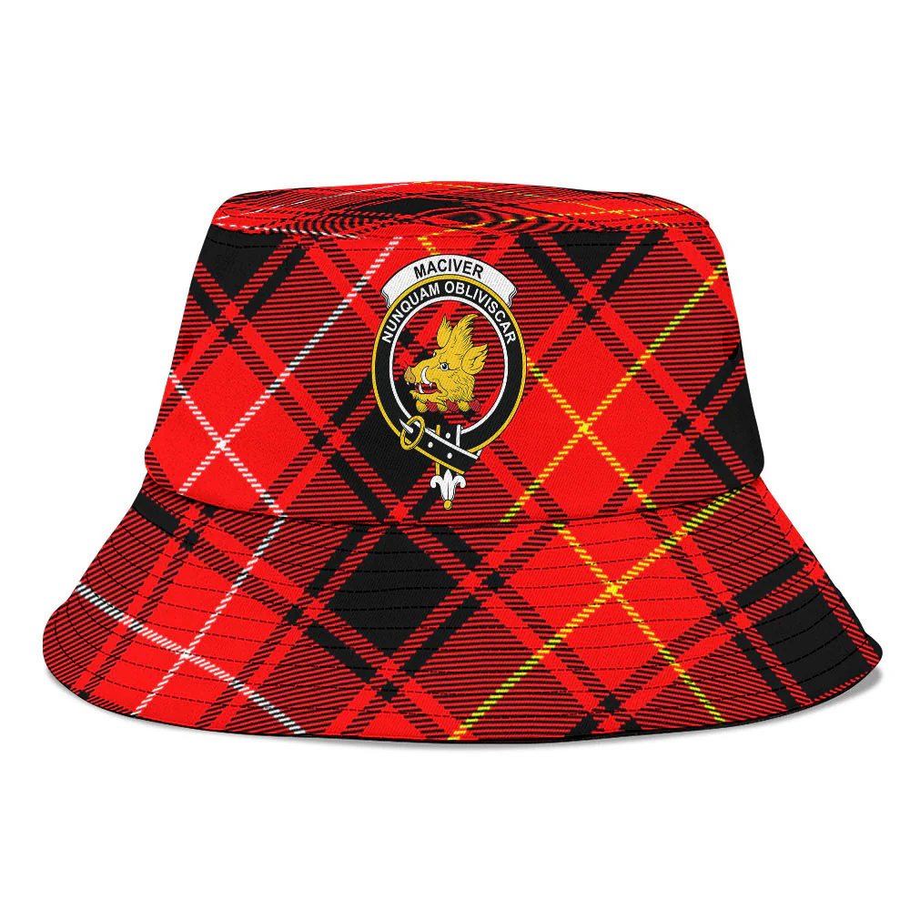 Scottish MacIver Modern Clan Badge Tartan Bucket Hat - Image 2